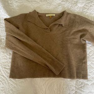 100% wool cropped collared sweater